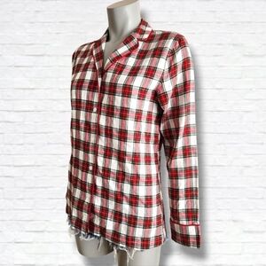 Brooks Brothers Red Checkered Plaid Button Down Pajama Top Size XS